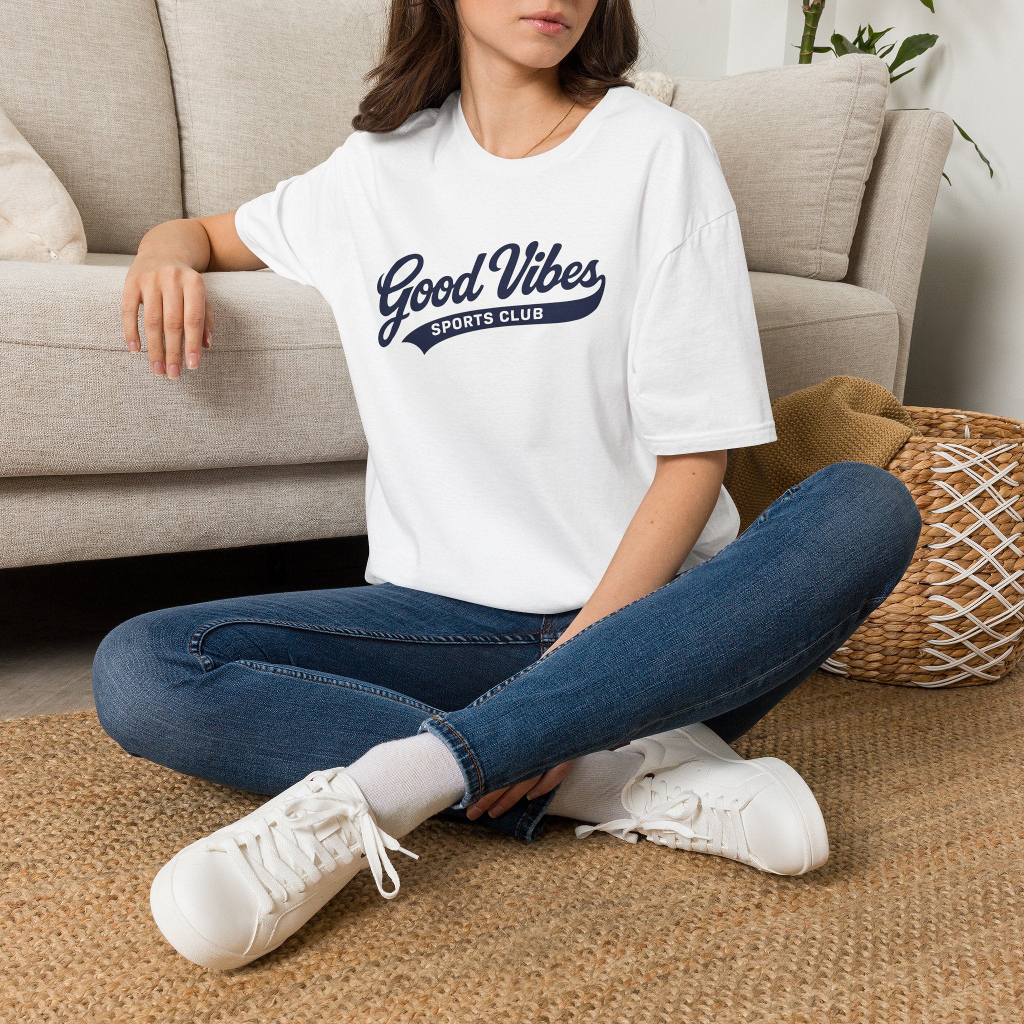Good Vibes Sports Club T-Shirt — Casual Retro Athletic Tee