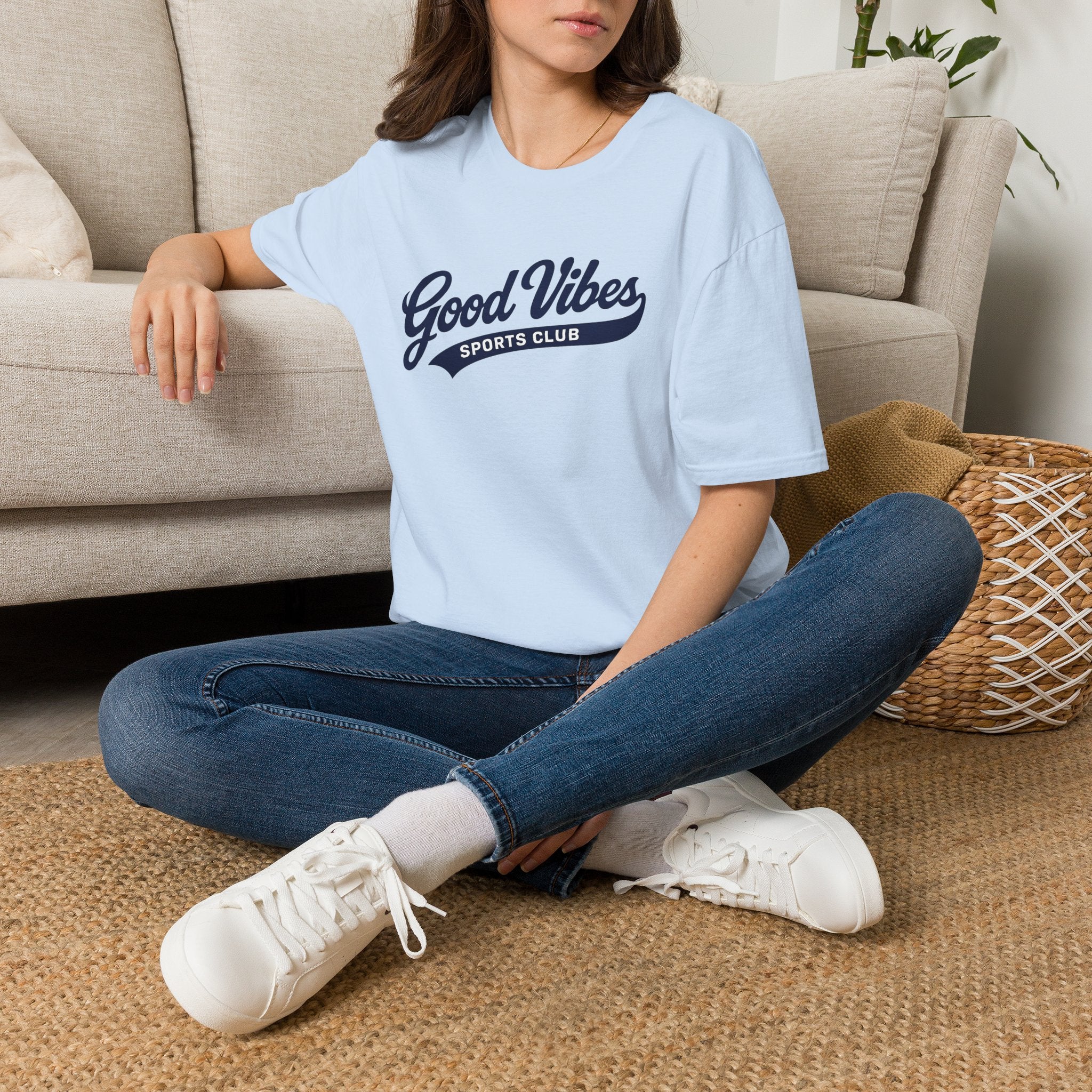 Good Vibes Sports Club T-Shirt — Casual Retro Athletic Tee