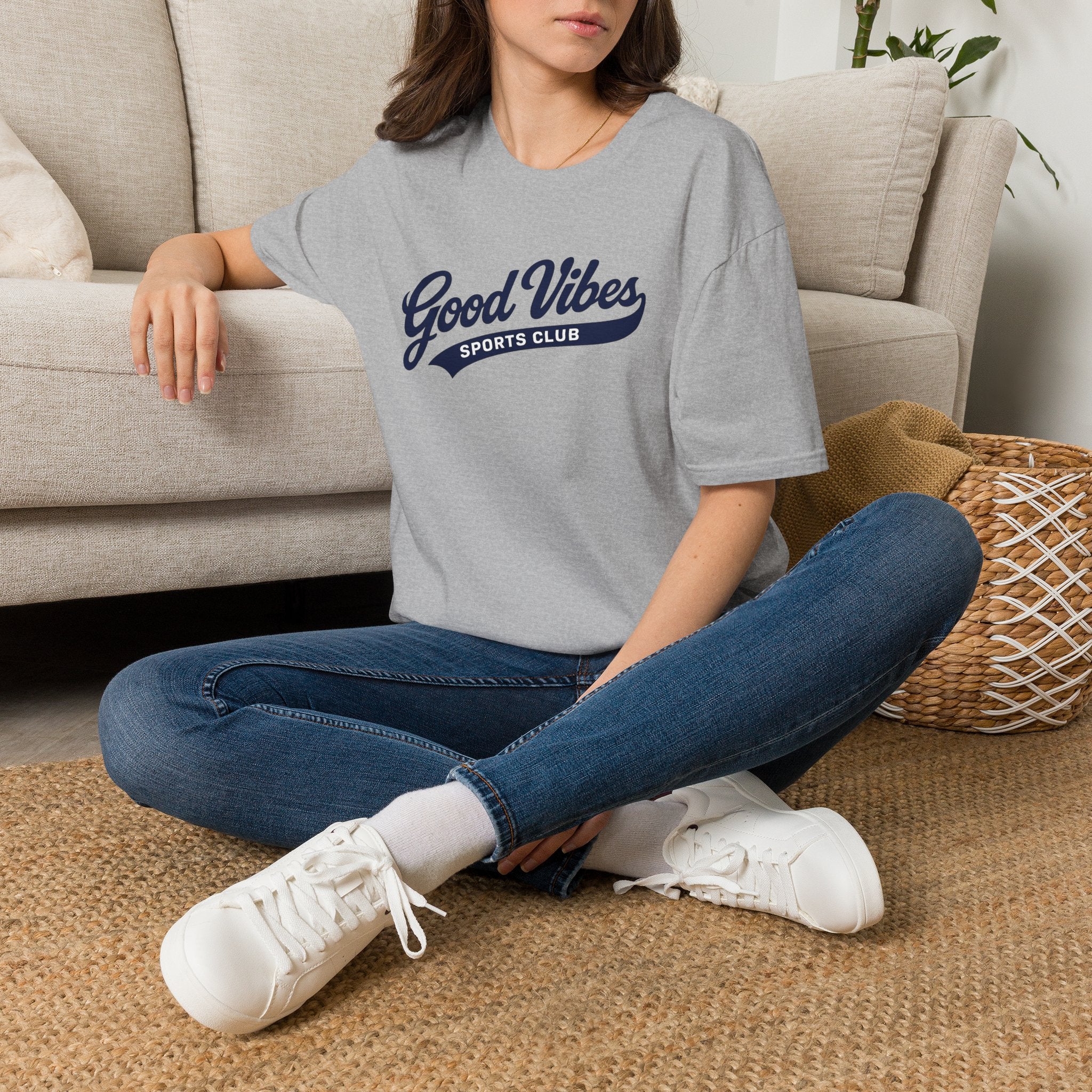 Good Vibes Sports Club T-Shirt — Casual Retro Athletic Tee
