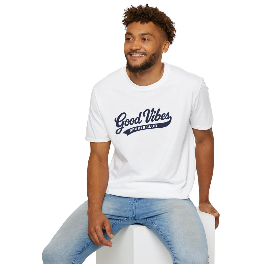 Good Vibes Sports Club T-Shirt — Casual Retro Athletic Tee