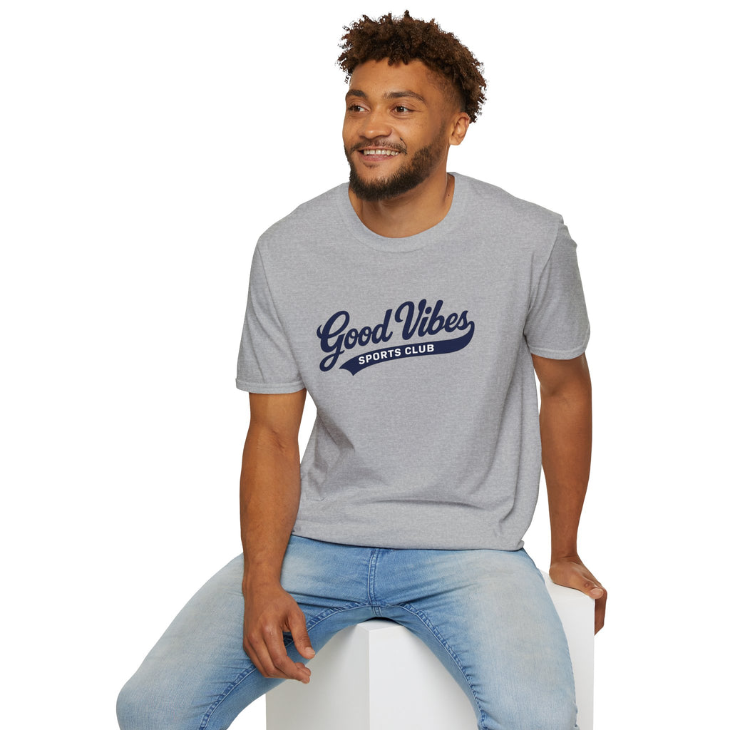 Good Vibes Sports Club T-Shirt — Casual Retro Athletic Tee