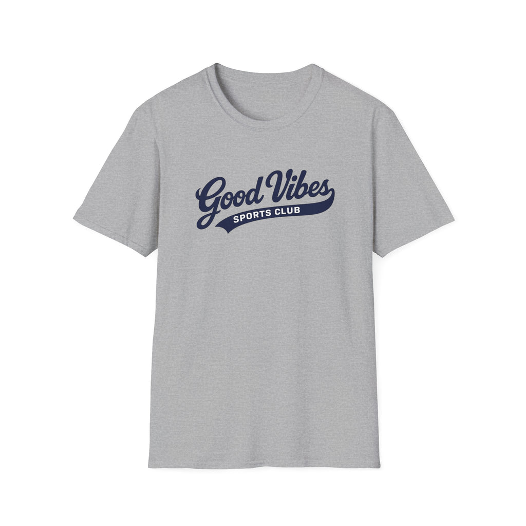 Good Vibes Sports Club T-Shirt — Casual Retro Athletic Tee