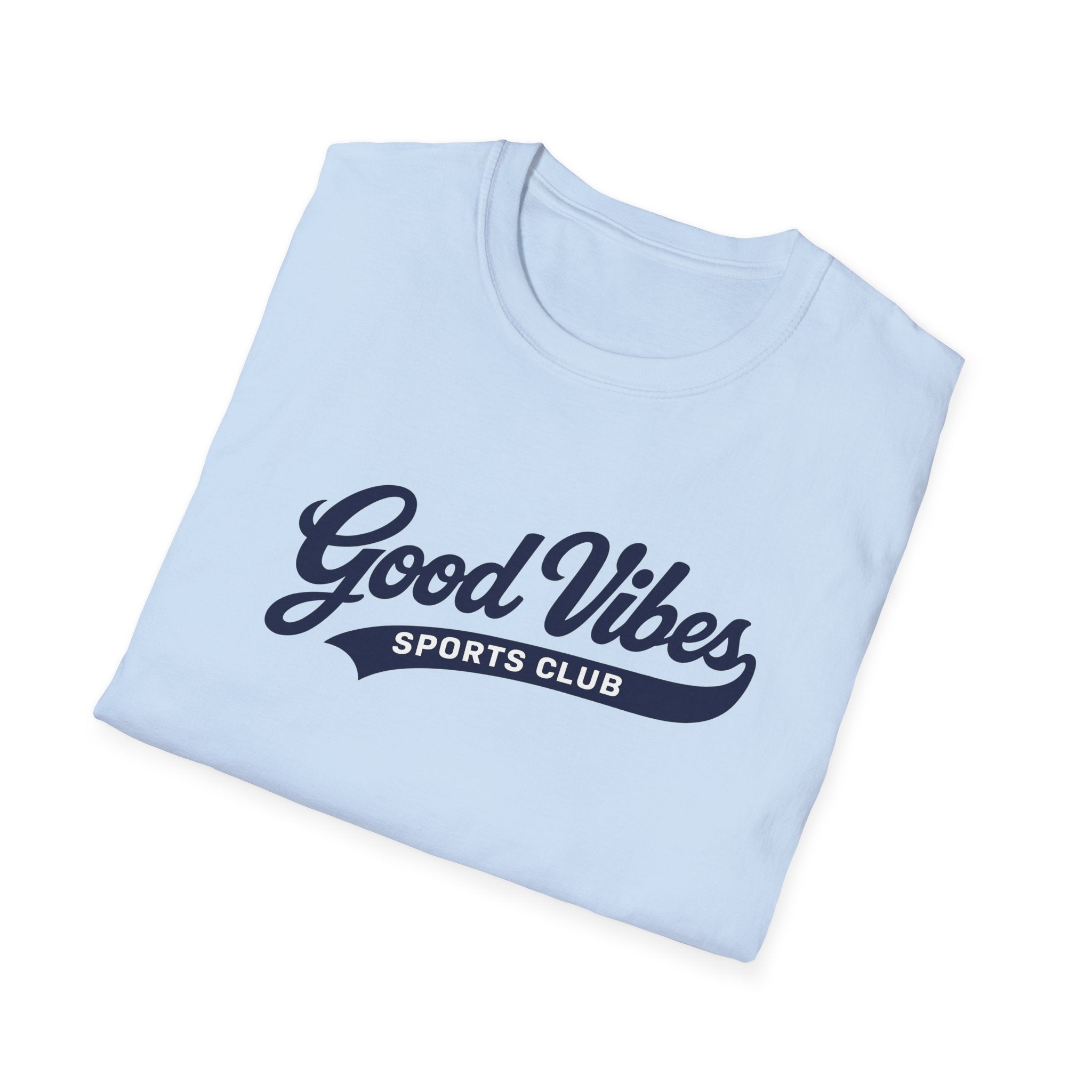 Good Vibes Sports Club T-Shirt — Casual Retro Athletic Tee